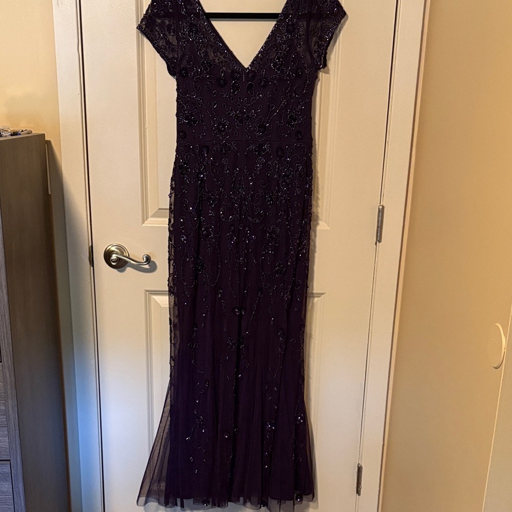 Oleg Cassini Elegant Purple Evening Gown